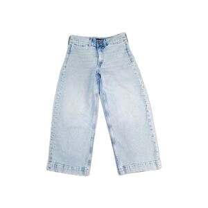 Banana Republic Jeans Womens Sz 28P High Rise Wide Leg Crop Premium Denim Za1-12